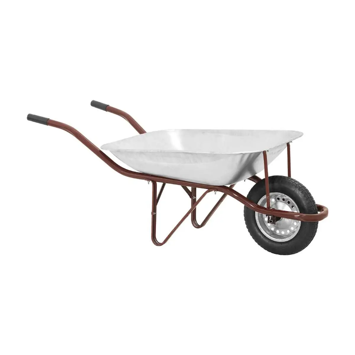 Carretilla galvanizada gris de carga cubo recto Vonder