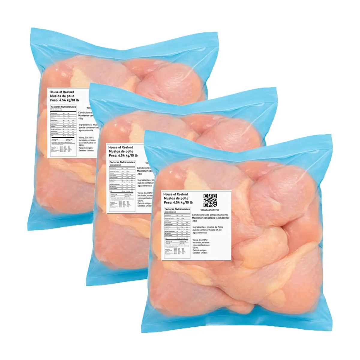 Muslos de pollo House of Raeford (3 x 4.54 kg / 10 lb)