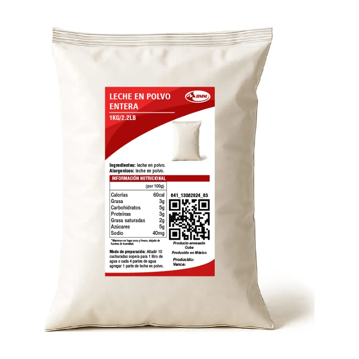 Leche en polvo entera Jimm (1 kg / 2.2 lb) - Imagen 1