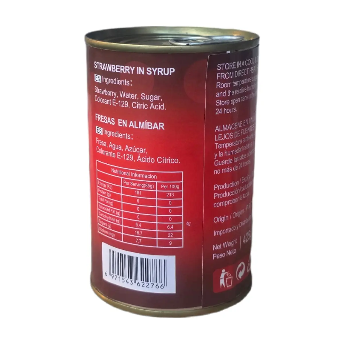 Fresas en almíbar La Sabrosa (425 g / 14.99 oz) - Miniatura 3