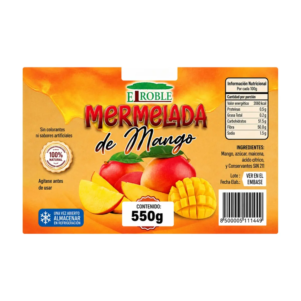 Mermelada de mango el roble (550 g / 1.21 oz) - Miniatura 4