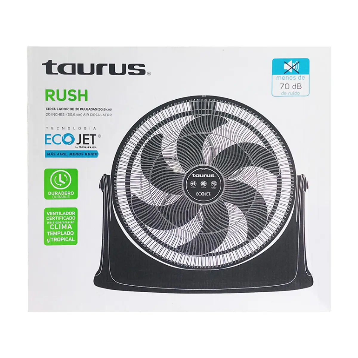 Ventilador circulador de piso de 20 pulgadas color negro Taurus Rush - Miniatura 3
