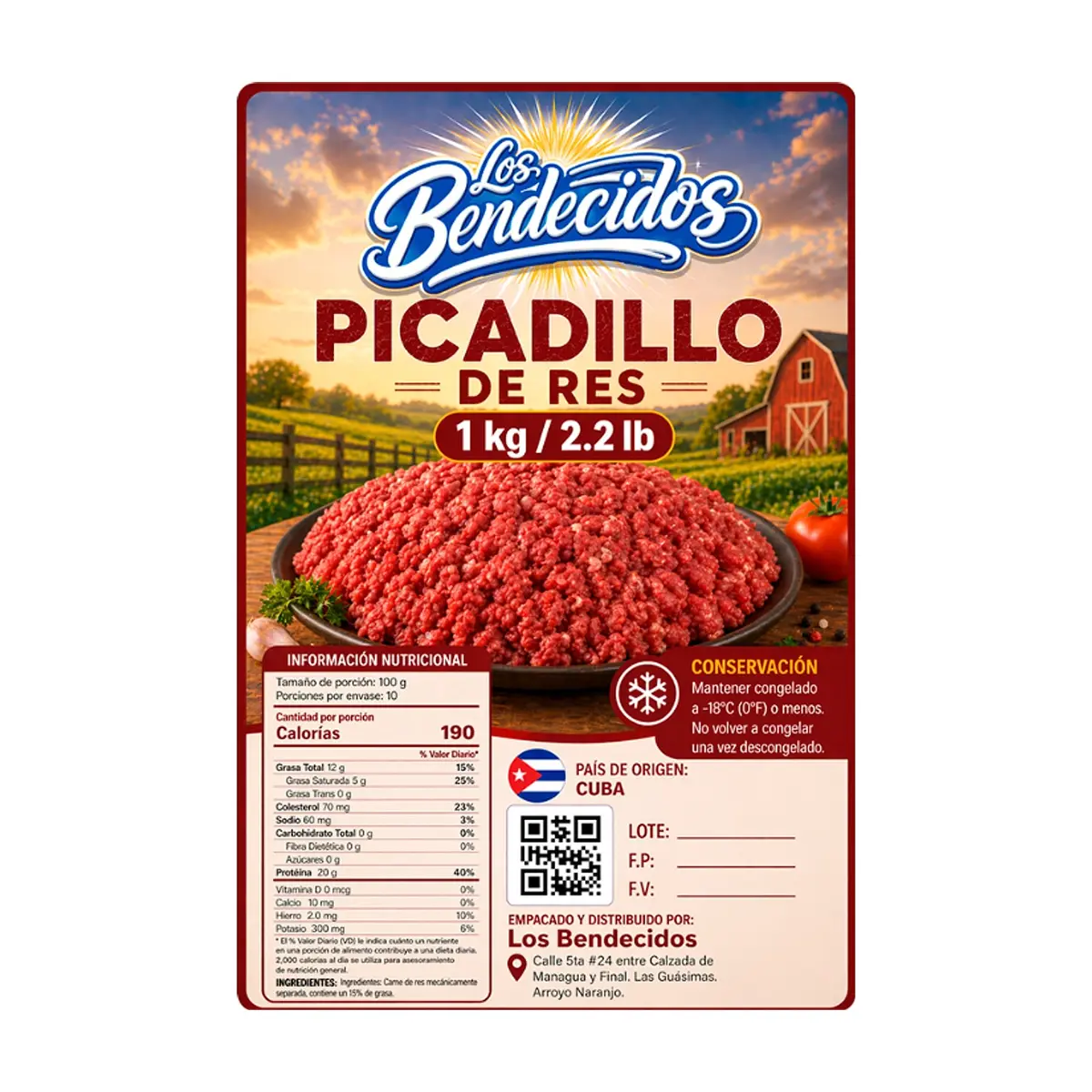 Picadillo de res Los Bendecidos (1 kg / 2.2 lb) - Thumbnail 2