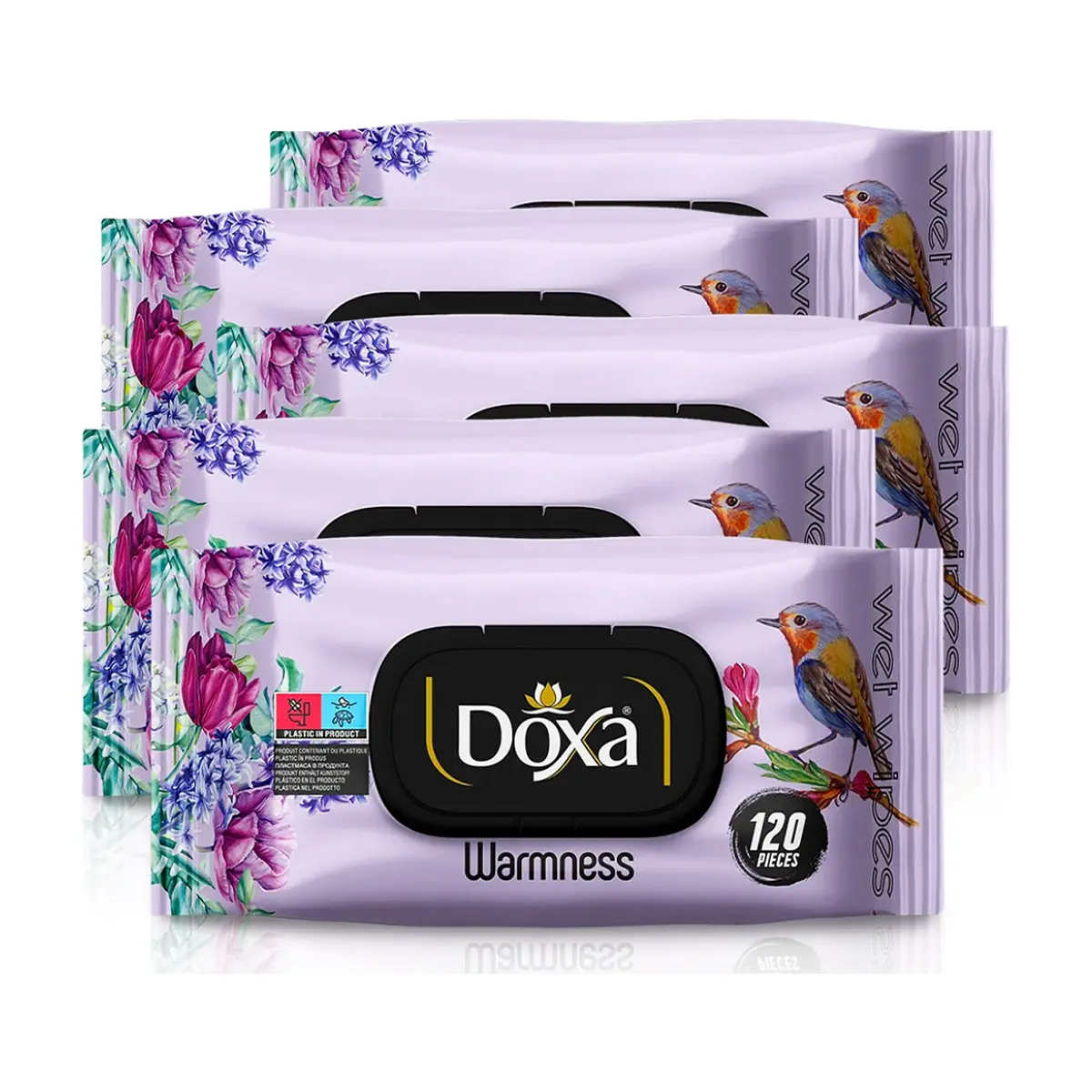 Toallitas húmedas con aroma cálido Doxa (5 x 120 U)