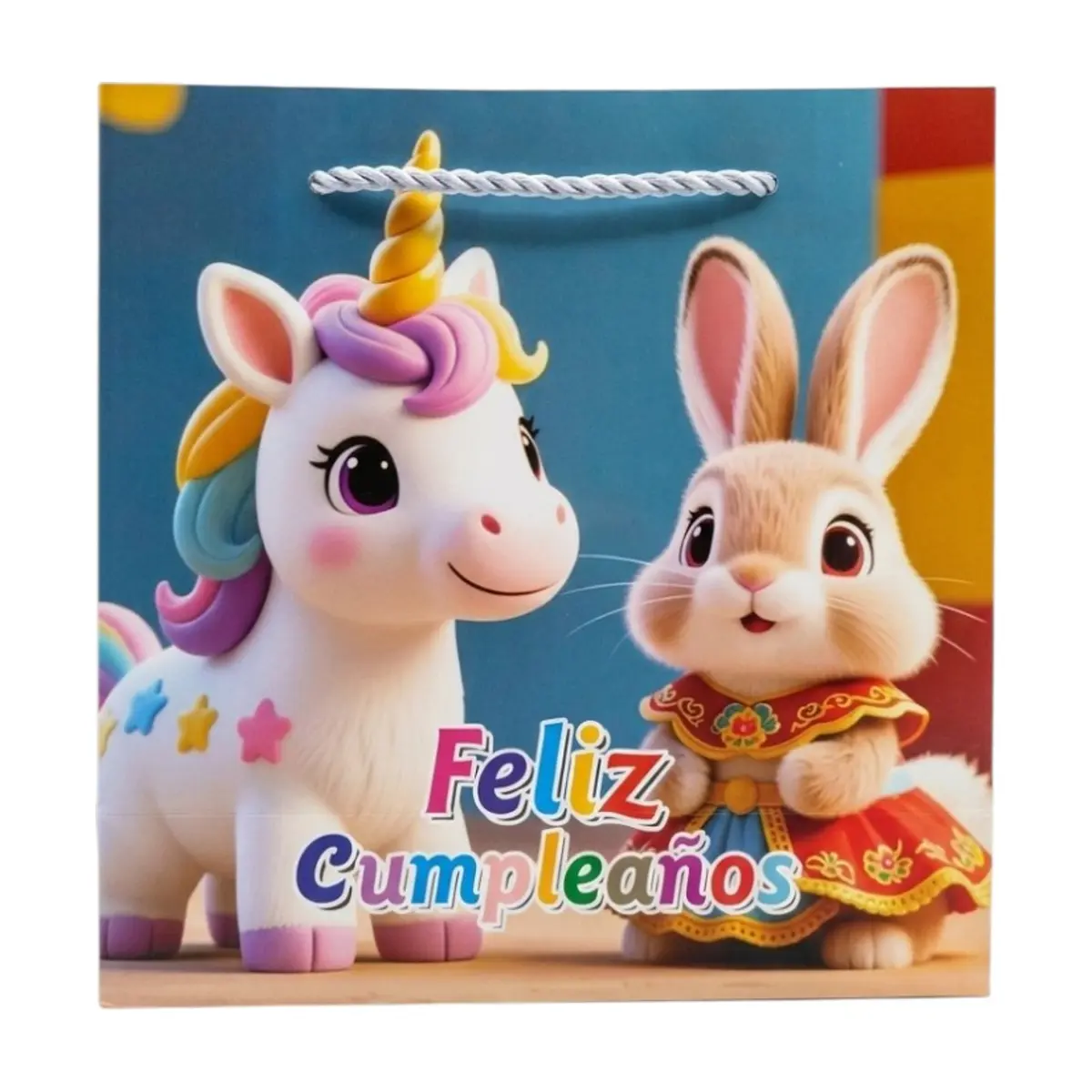Bolsa para regalo infantil decorado con conejo y unicornio Tiara - Miniatura 2