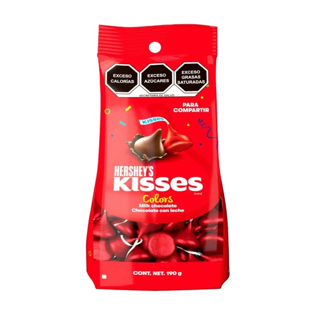 Chocolate con leche fiesta rojo Hershey's Kisses (190 g / 6.7 oz) - Miniatura 1