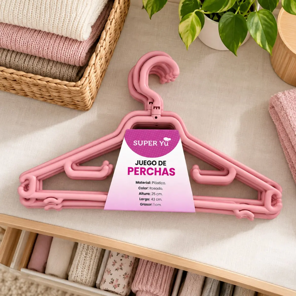 Set de 6 perchas para ropa Super Yu - Miniatura 3