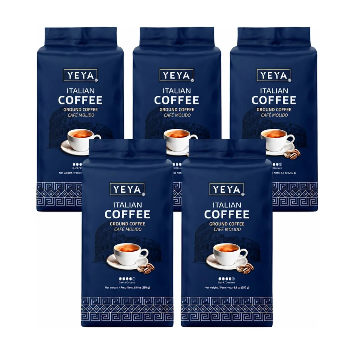 Café espresso Italiano YEYA (5 x 250 g / 8.8 oz) - Miniatura 1