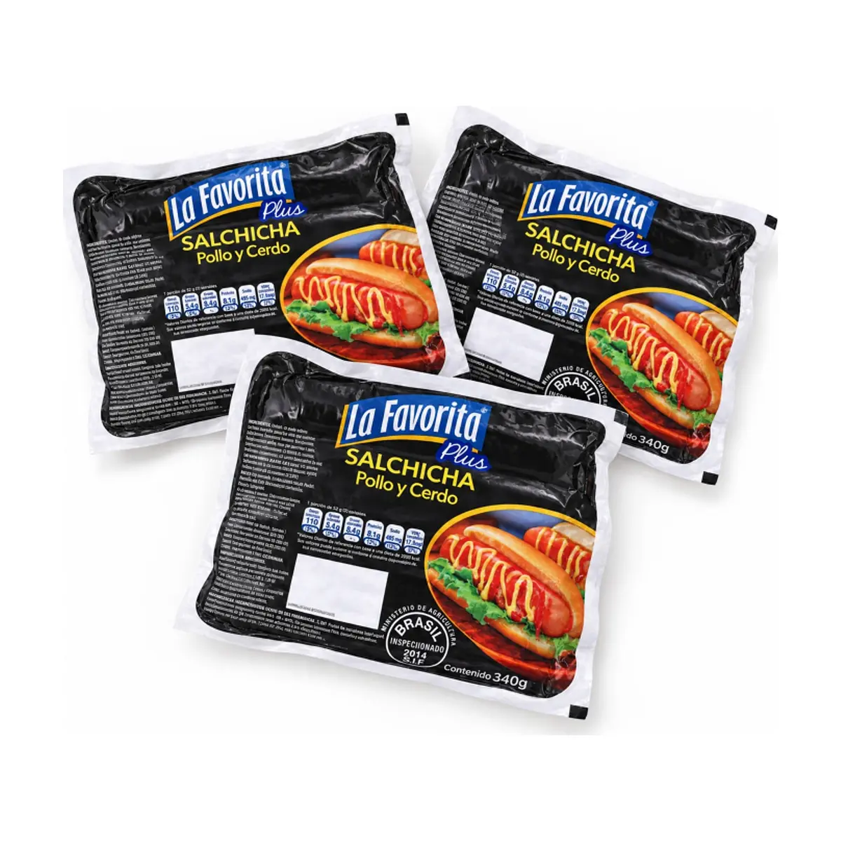 Salchichas de pollo y cerdo La Favorita (3 x 340 g / 12 oz) - Miniatura 1