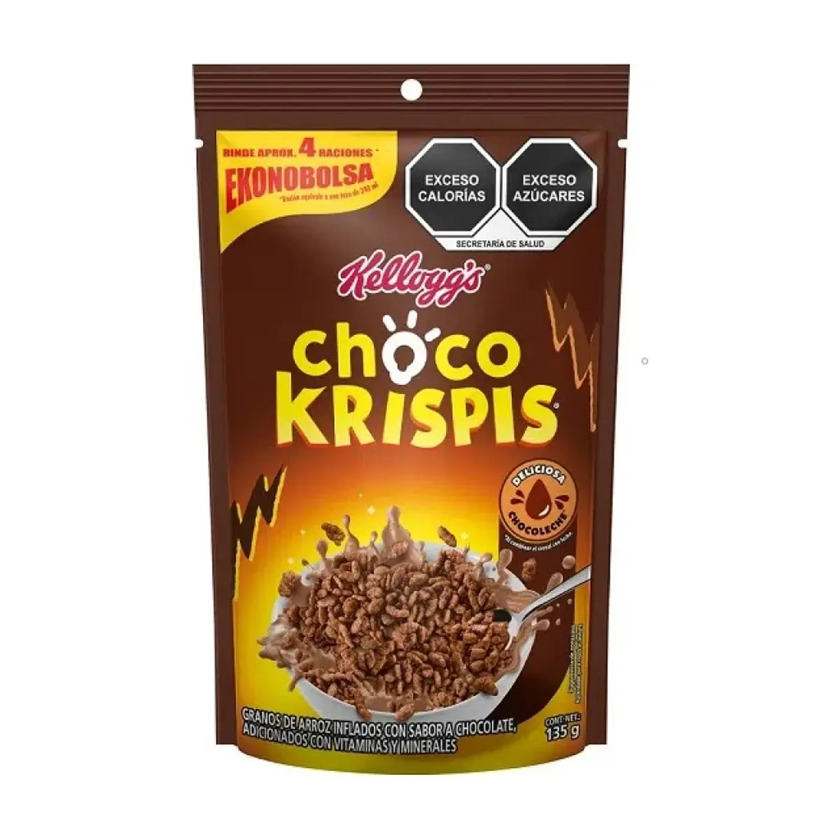 Cereal de granos de arroz inflados con sabor a chocolate Choco Krispis Kellogg’s (135 g / 4.76 oz) - Thumbnail 2