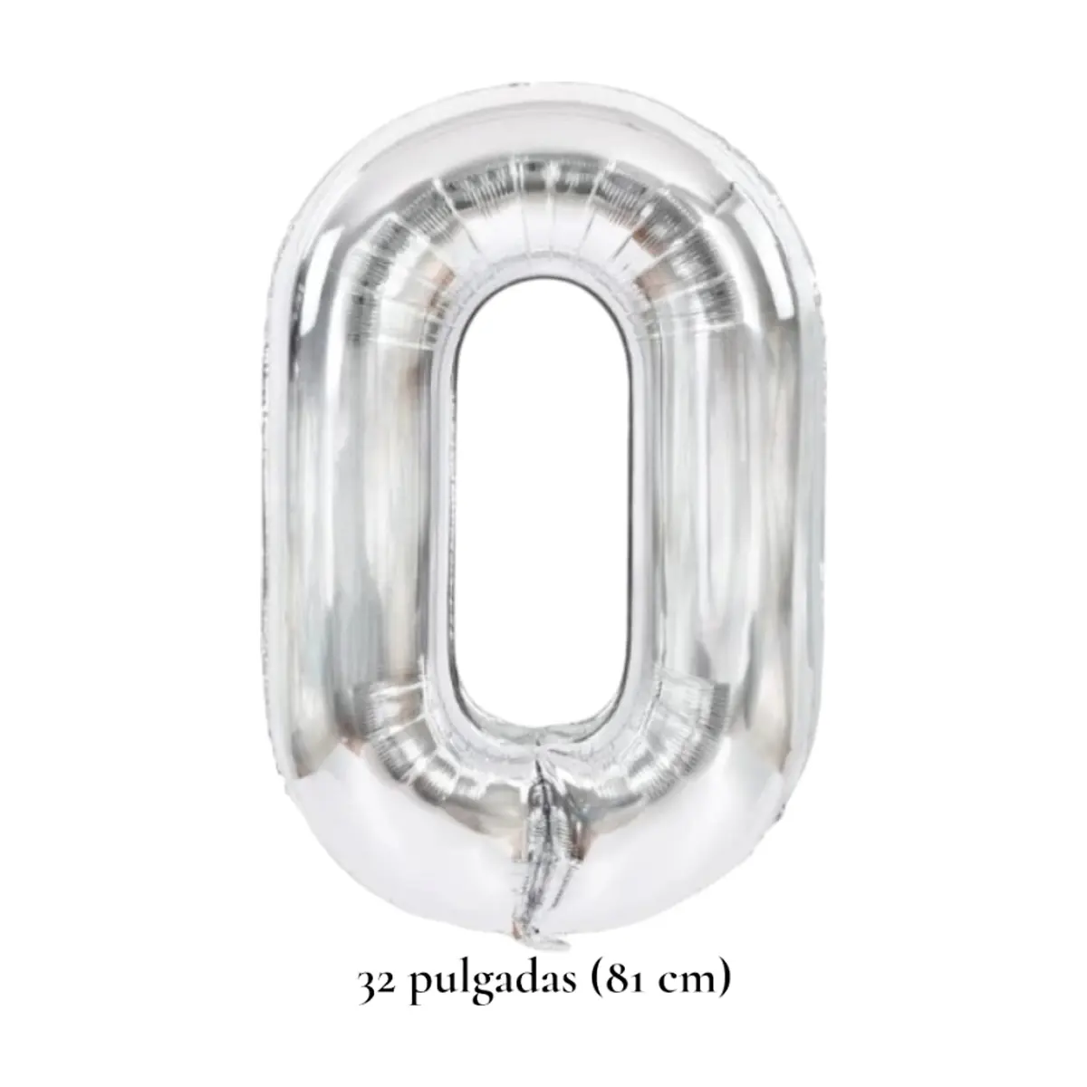 Globo plateado Número 0 de 32 pulgadas Balloon - Thumbnail 2