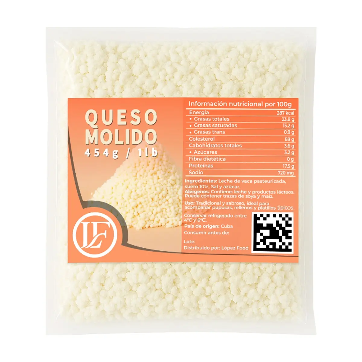 Queso blanco molido LF (454 g / 1 lb)