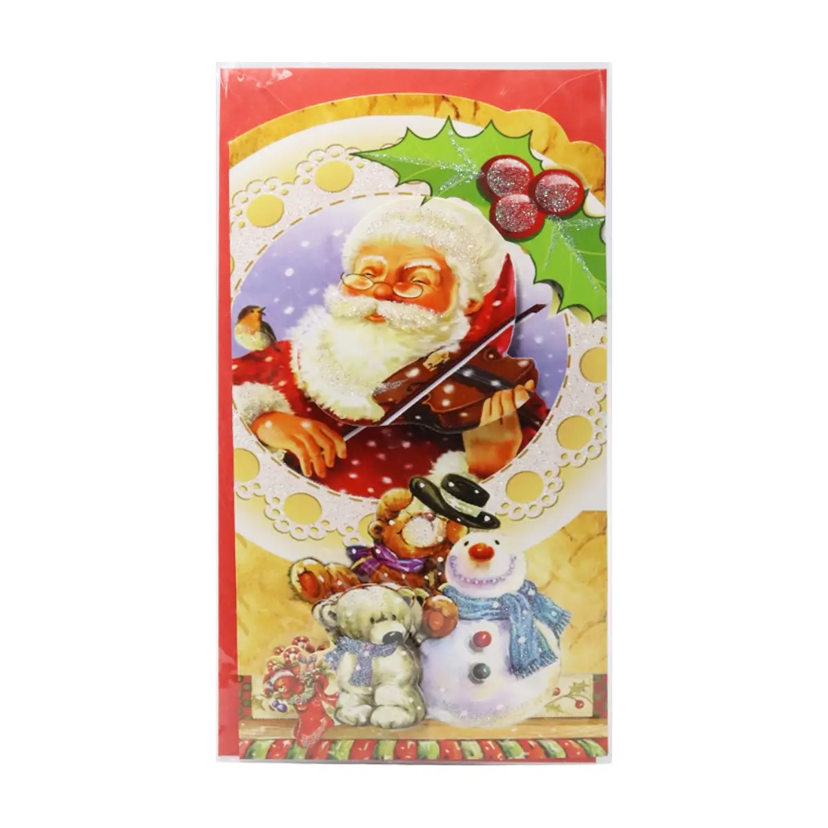 Postal decorada para Navidad diseños variados 3D 21,5 x 12 cm Casa y Menaje - Thumbnail 2