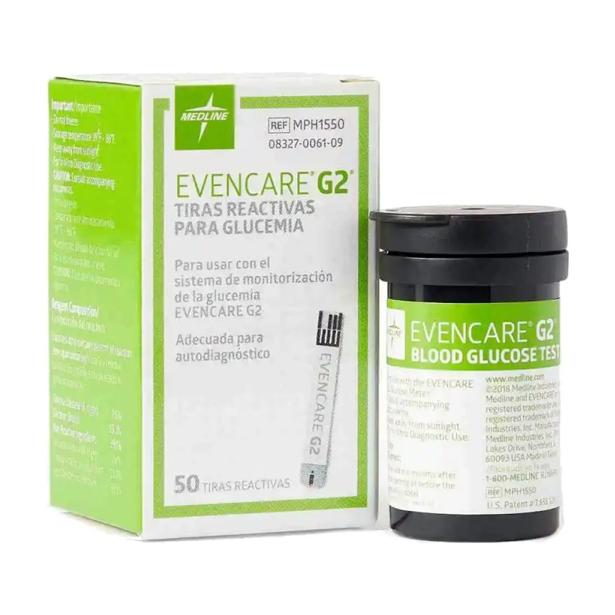 Tiras reactivas de glucosa en sangre EvenCare G2 Medline (50 U)