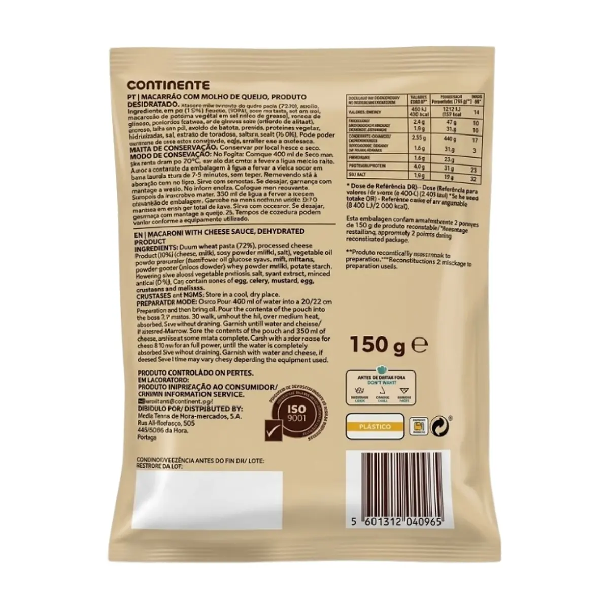 Pasta con salsa de queso Continente (150 g / 5.29 oz) - Thumbnail 2