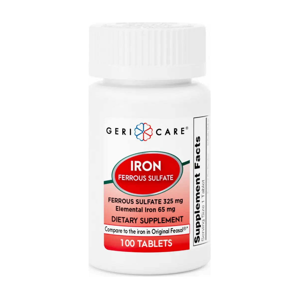 Sulfato ferroso de hierro 325 mg Gericare (100 tabletas)