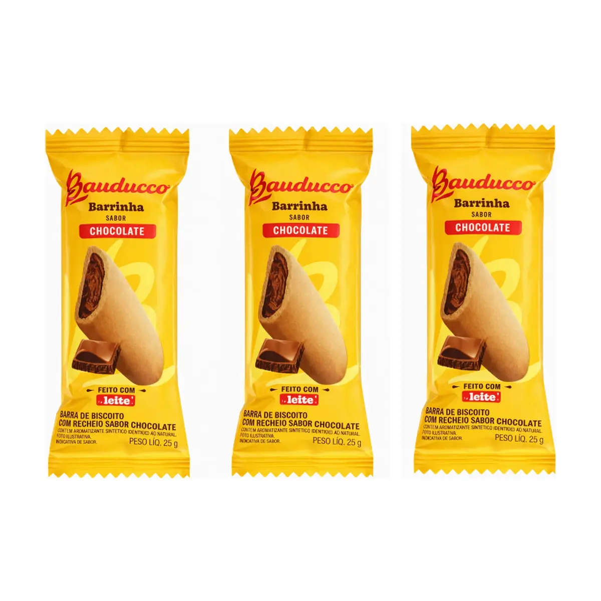 Bizcocho con relleno sabor a chocolate Bauducco (3 x 25 g)