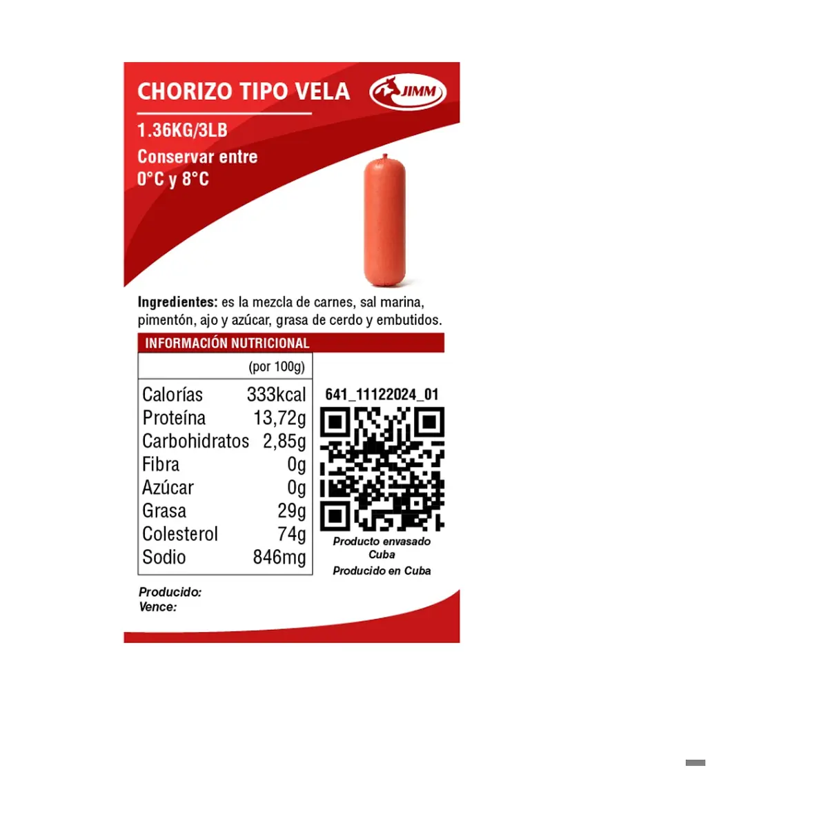 Chorizo tipo vela Jimm (1.36 kg / 3 lb) - Thumbnail 4
