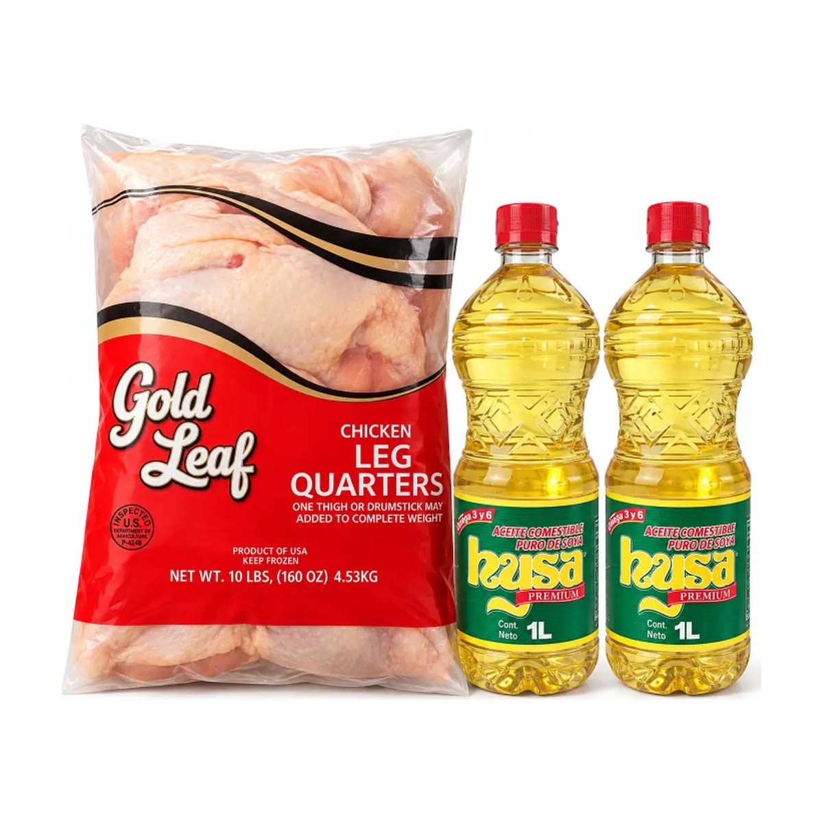 Aceite de soya + Cuartos traseros de pollo