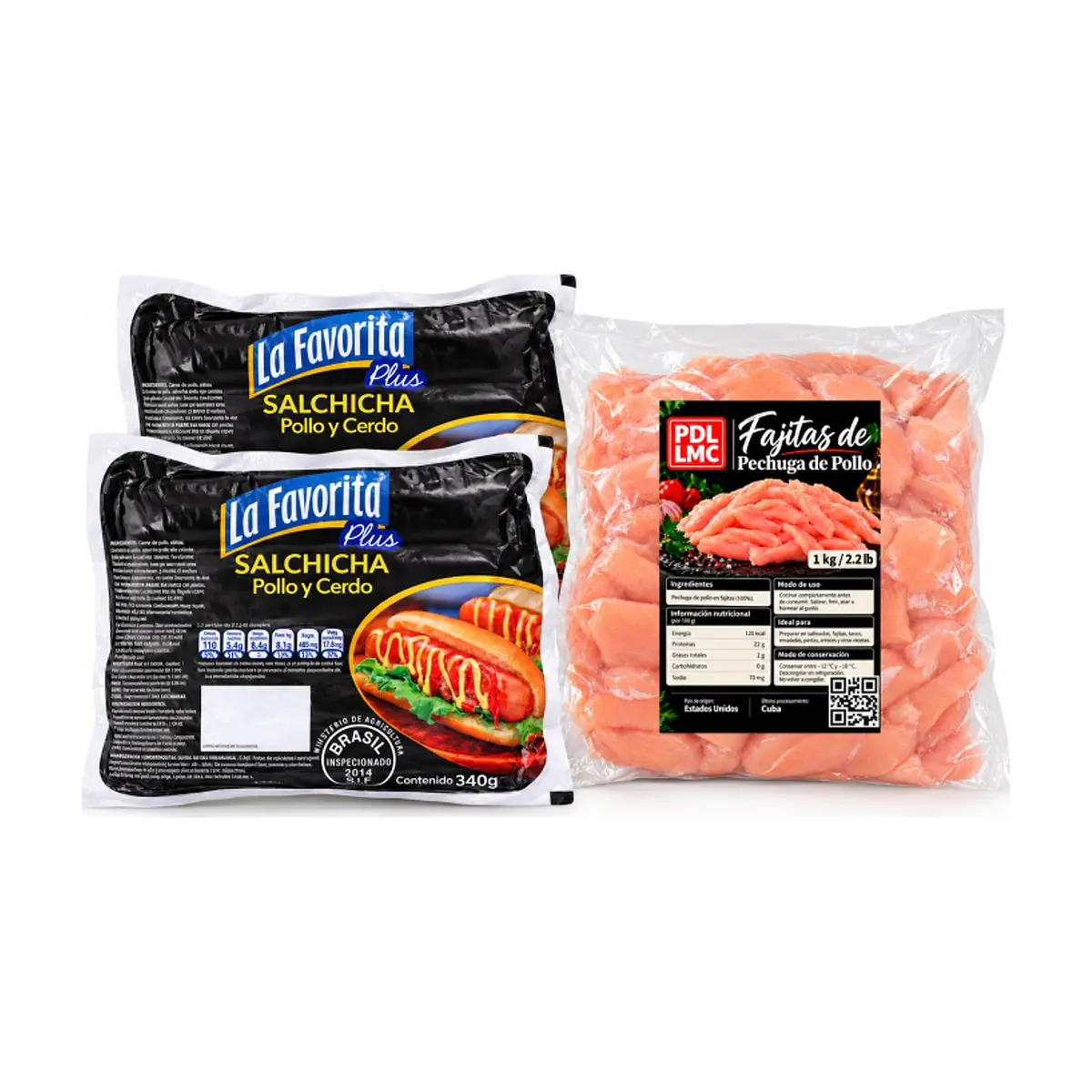 Fajitas de Pechuga de Pollo  + Salchichas de pollo y cerdo - Imagen 1