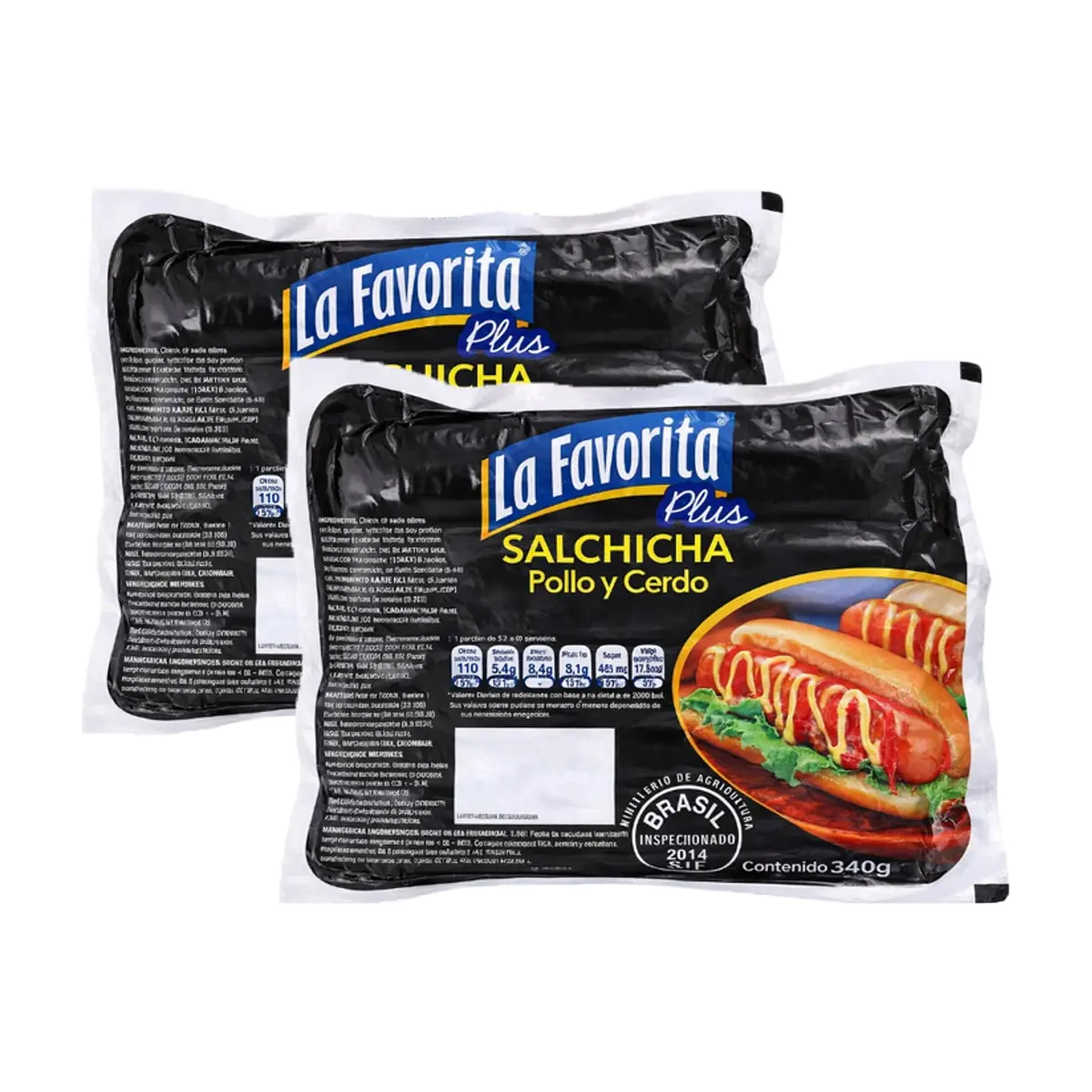 Salchichas de pollo y cerdo La Favorita (2 x 340 g / 12 oz)