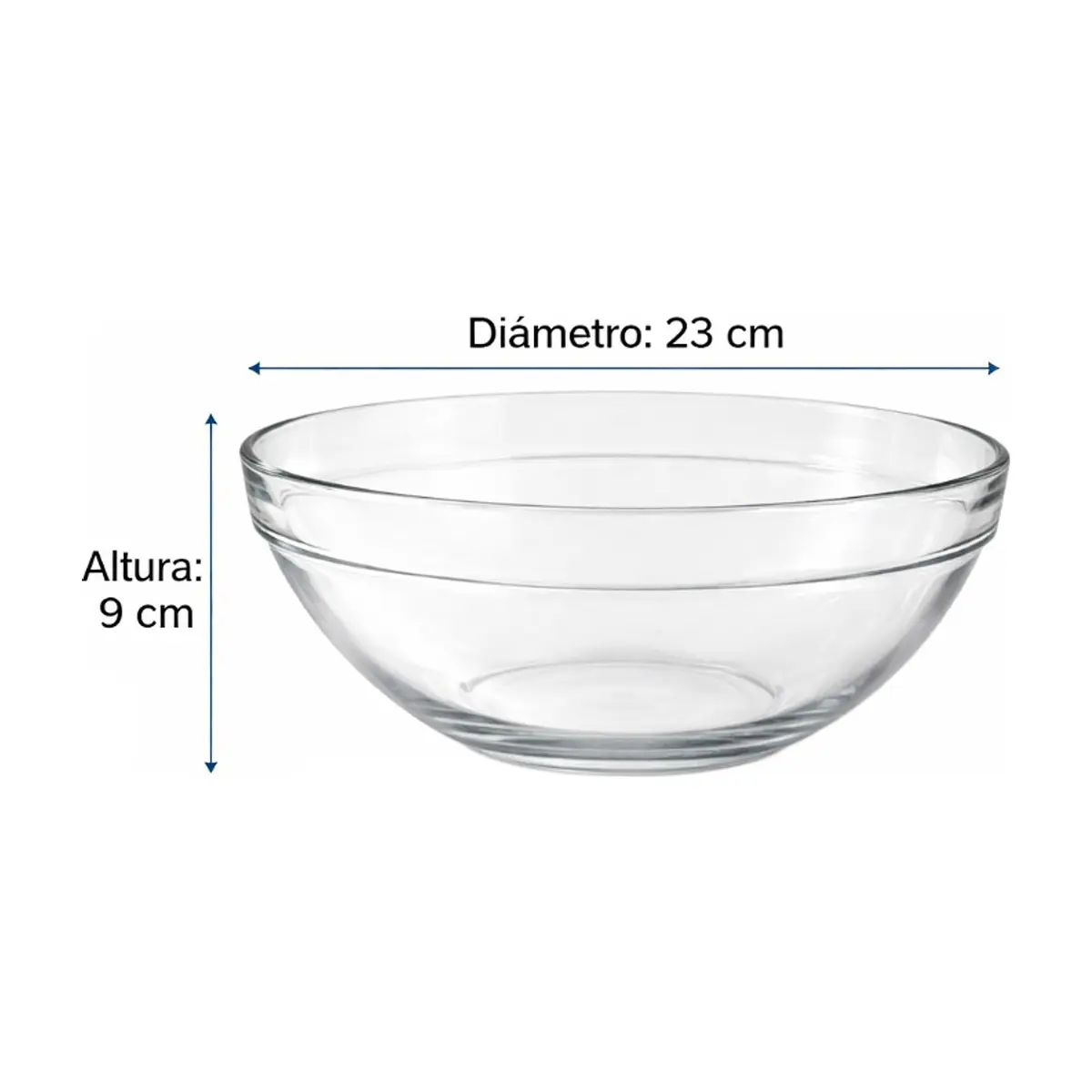 Fuente honda de cristal de 23 cm Casa y Menaje - Thumbnail 2