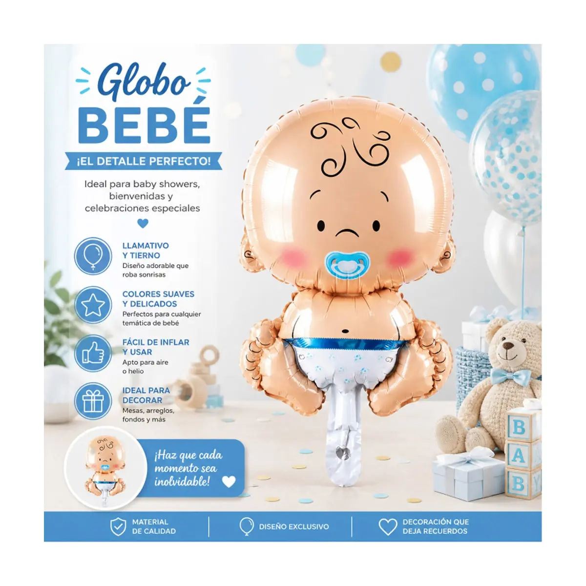 Globo de bebé varón 26.8" Balloon - Thumbnail 3
