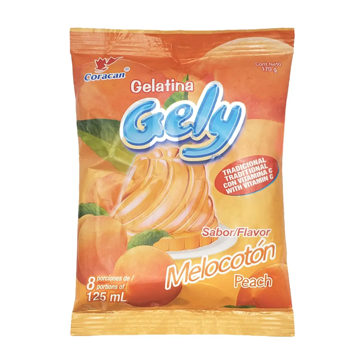 Gelatina sabor melocotón Gely (170 g / 5.9 oz) - Miniatura 1