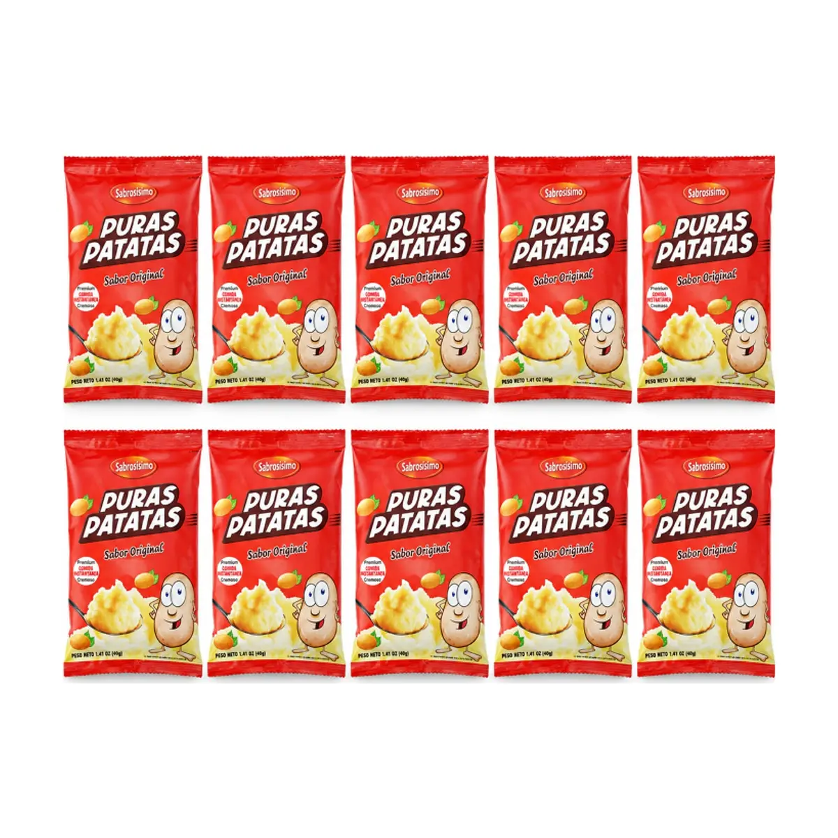 Combo puré de puras patatas instantáneo Sabrosísimo (10 x 40 g / 8.82 oz)