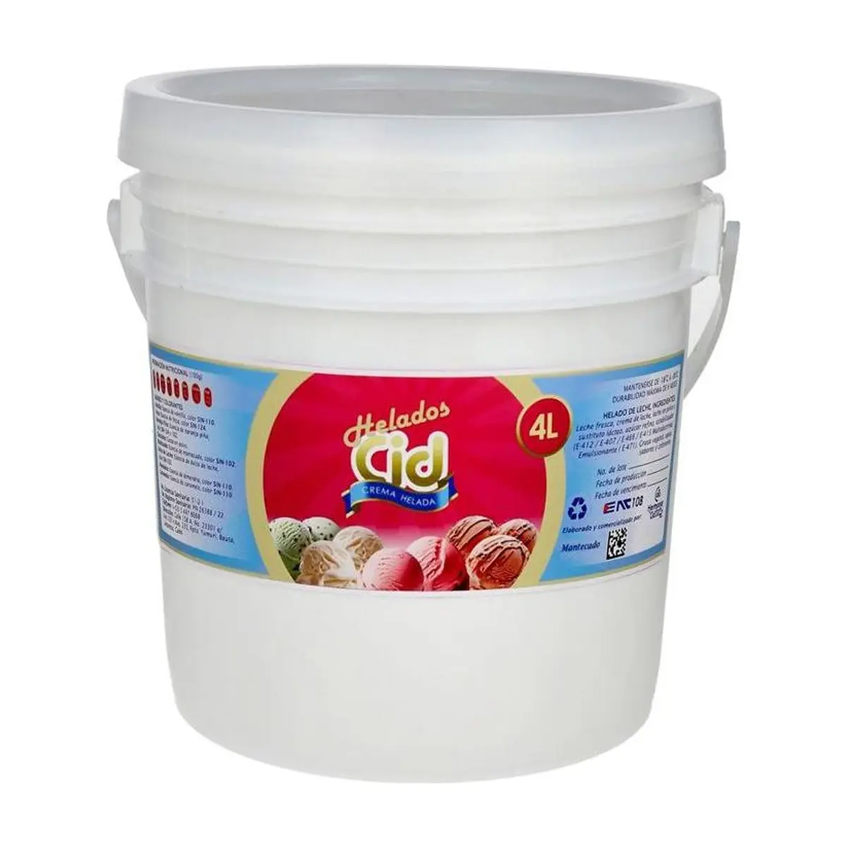 Helado sabor mantecado CID (4 L)