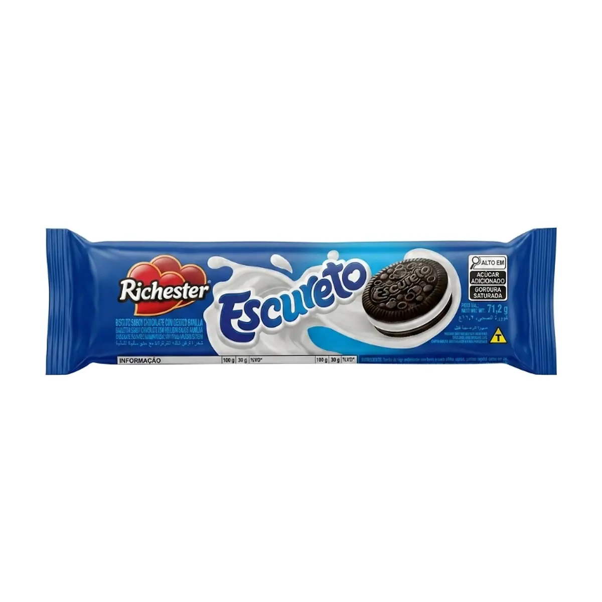 Galletas de chocolate con relleno sabor a vainilla Richester (71.2 g / 2.51 oz)