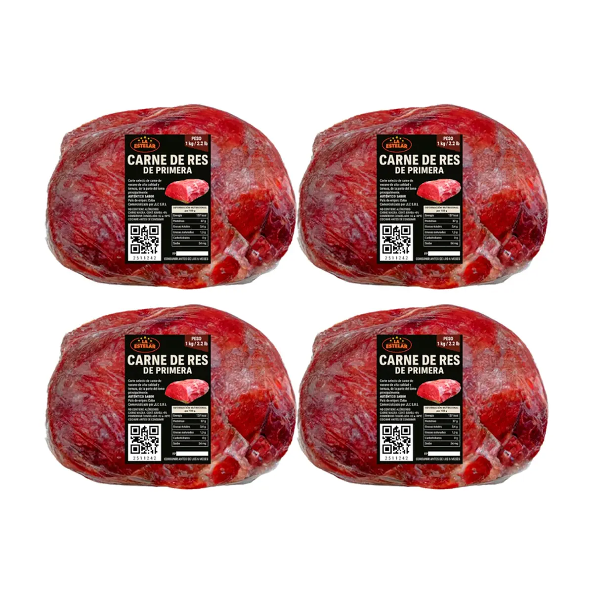 Carne de res de primera La Estelar (4 x 1 kg / 2.2 lb) - Imagen 1