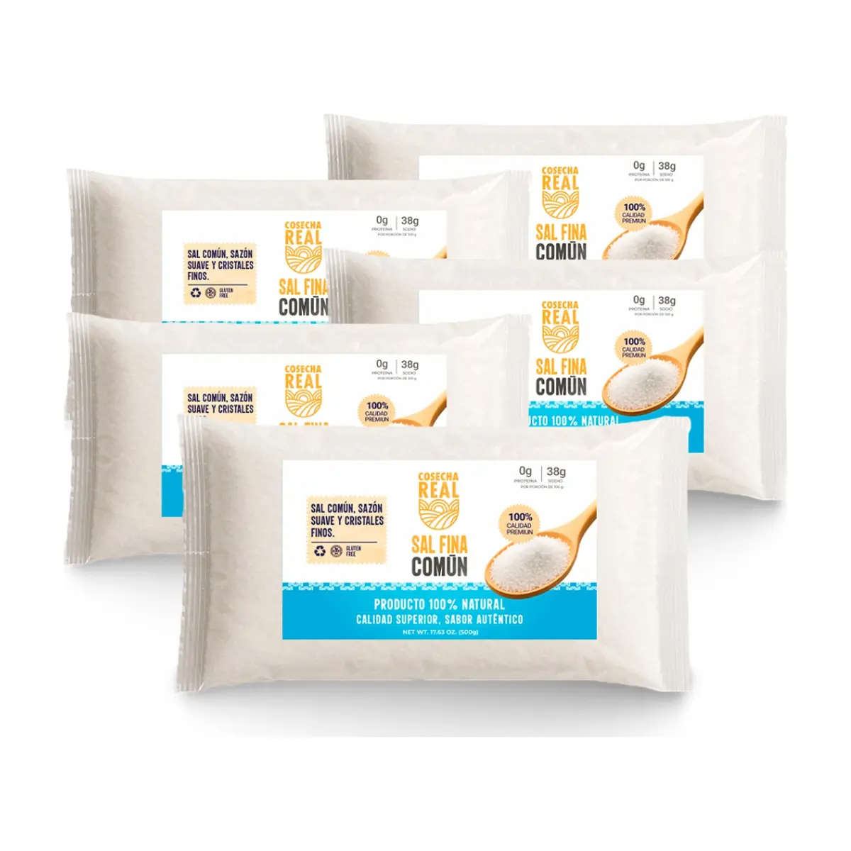 Sal fina común Cosecha Real (5 x 500 g / 1.1 lb)