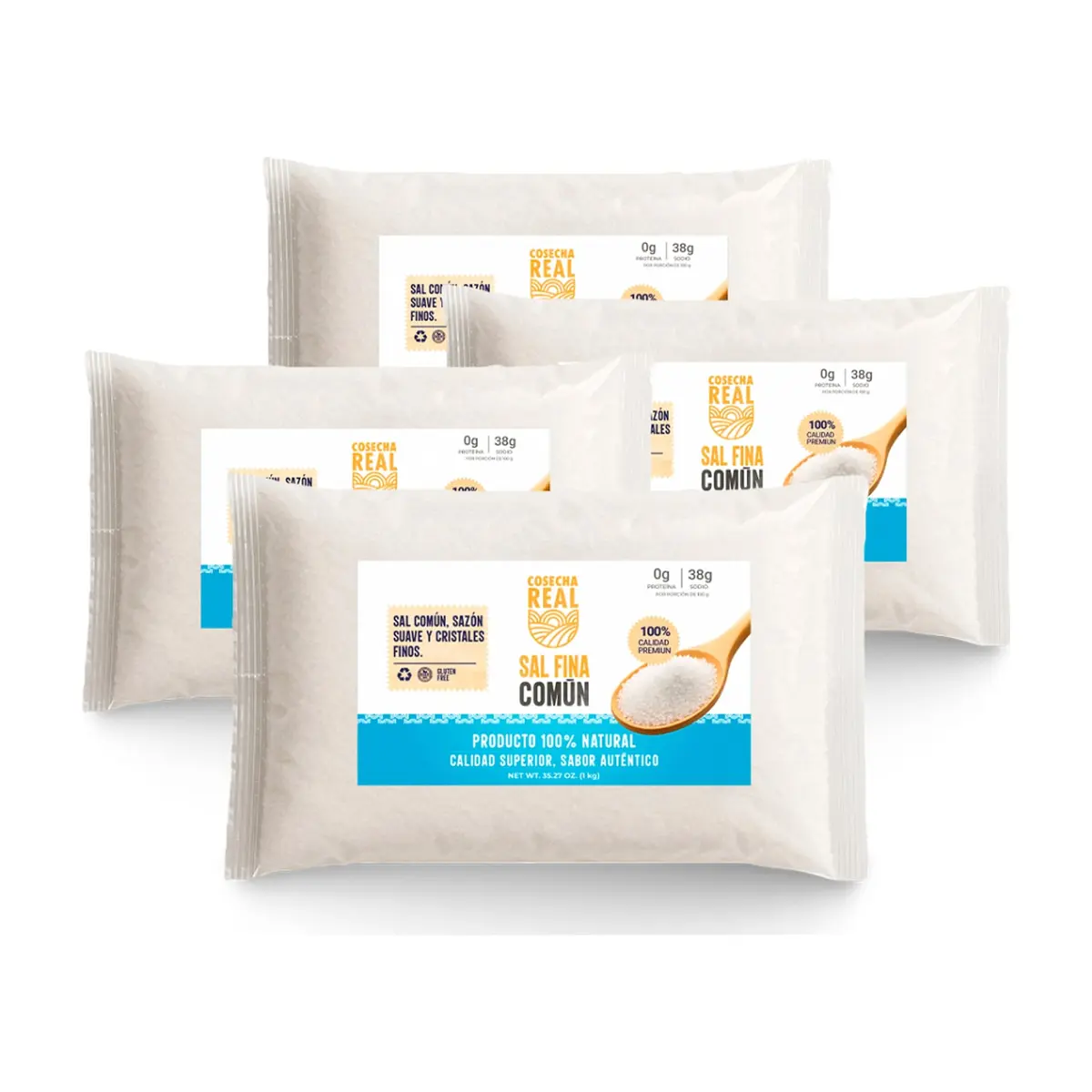 Sal fina común Cosecha Real (4 x 1 kg / 2.2 lb)