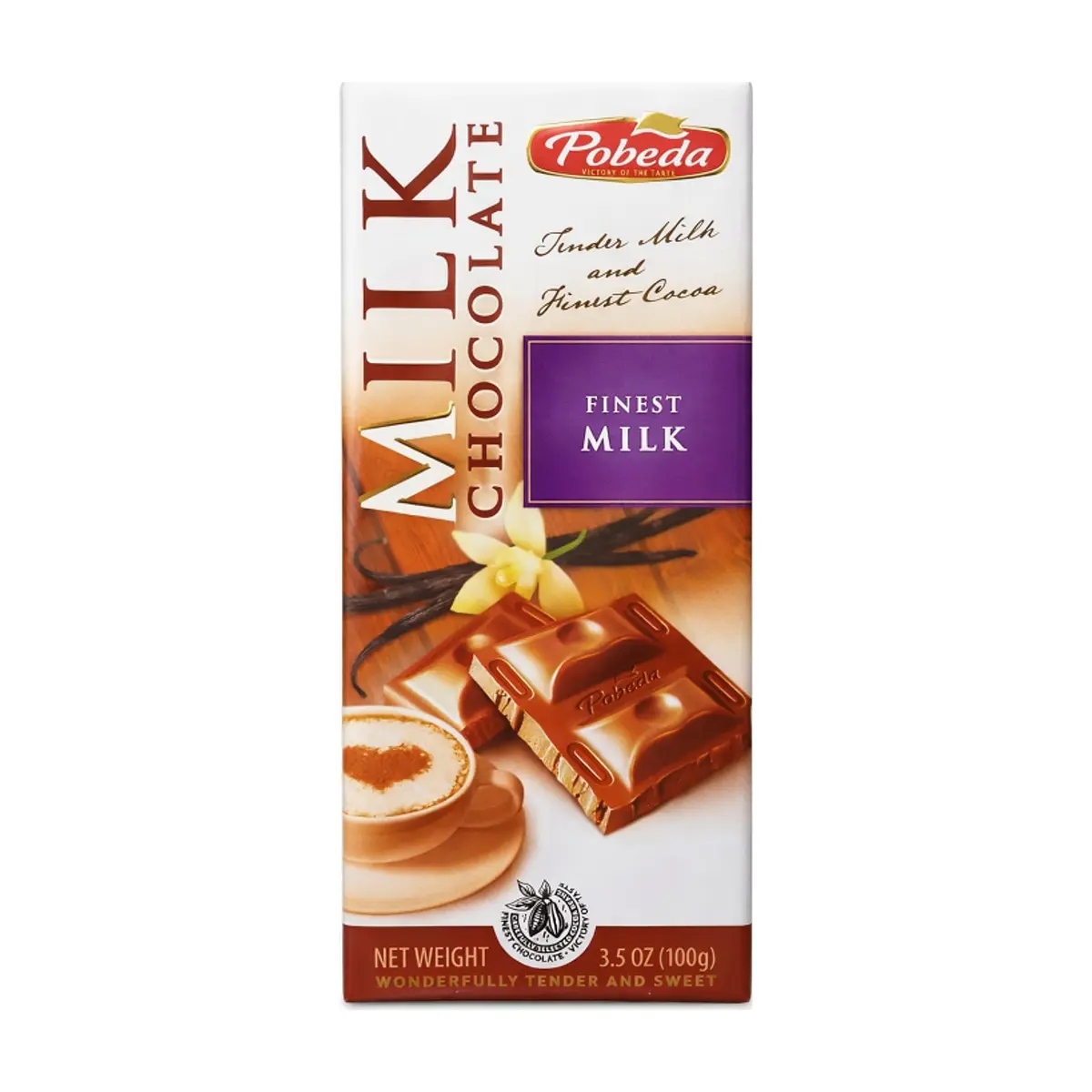 Tableta de chocolate con leche Pobeda (100 g / 3.5 oz)
