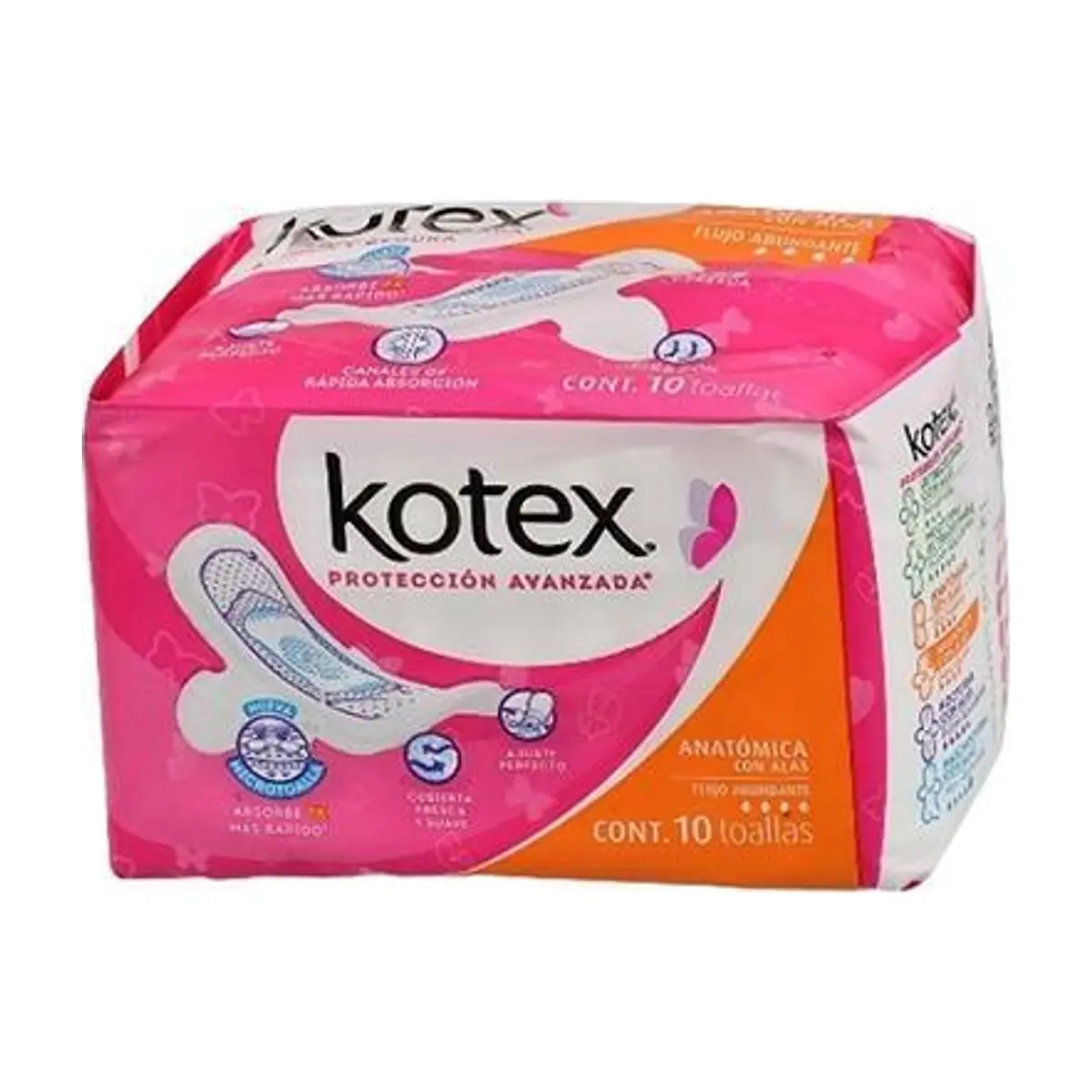 Toalla Femeninas Anatómicas con Alas (10 u) KOTEX