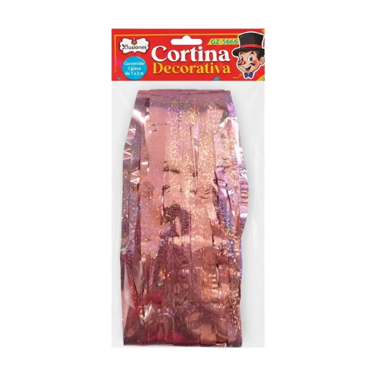 Cortina decorativa rosa viejo con brillos Ilusiones - Miniatura 1
