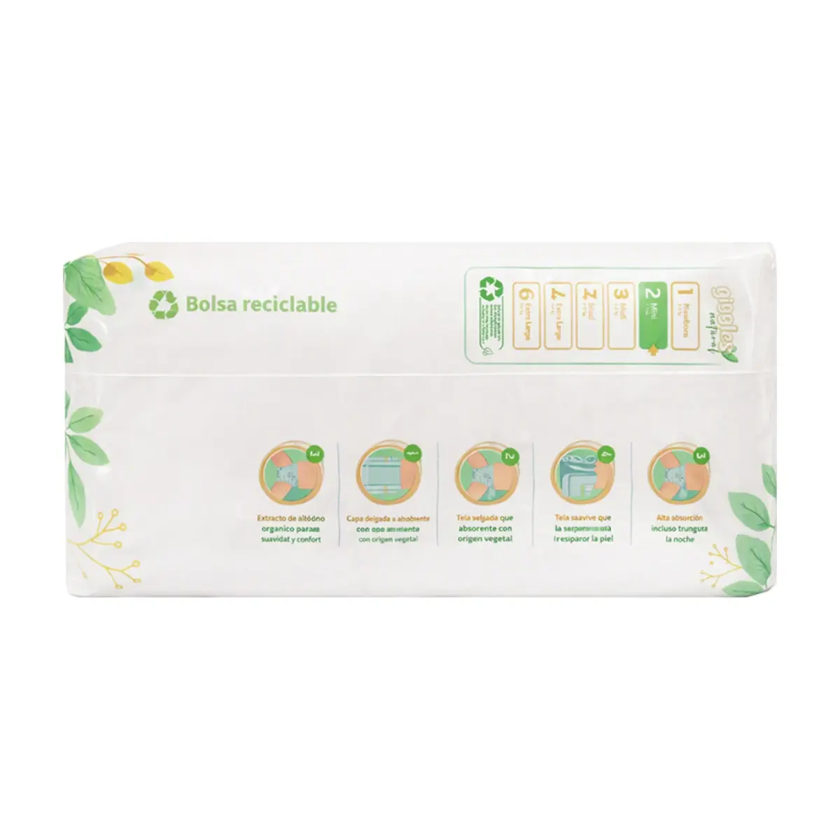 Pañales talla 2 mini Giggles Natural (40 U) - Thumbnail 3