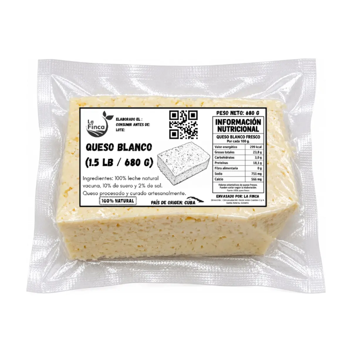 Queso blanco La Finca (680 g / 1.5 lb) - Miniatura 3