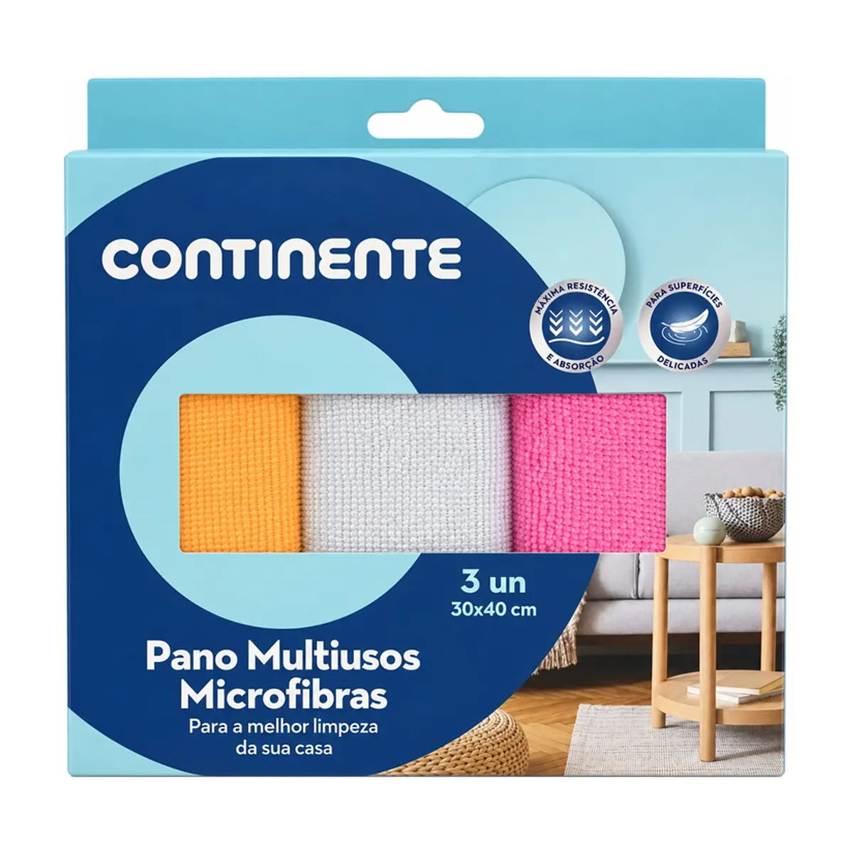 Paño multiusos de microfibra Continente (3 U)