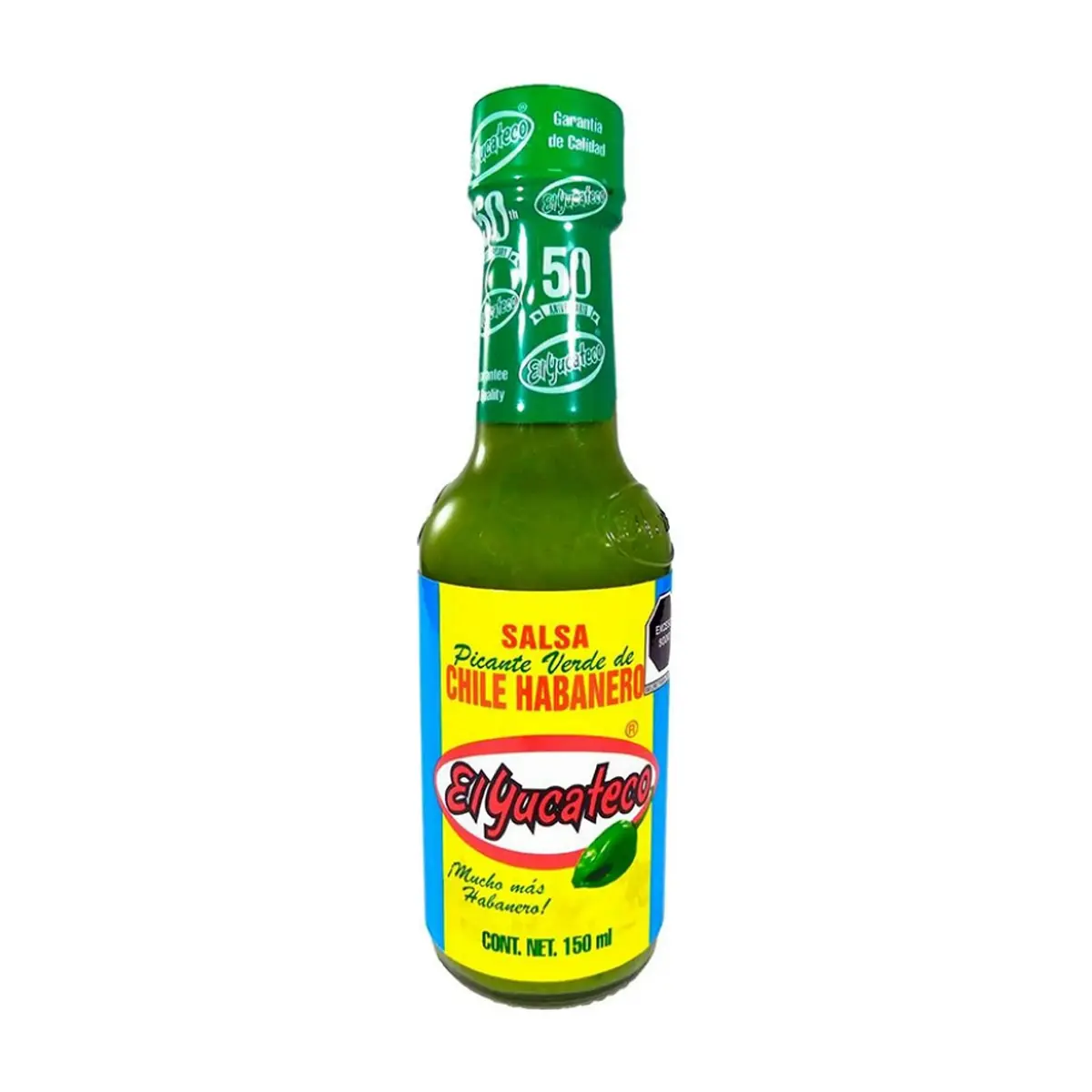Salsa picante verde de chile habanero El Yucateco (150 ml)