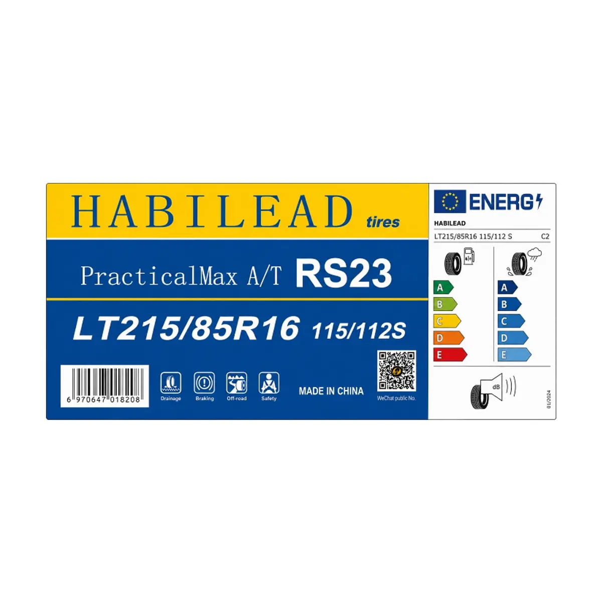 Neumático -goma- para carro LT 215 / 85 R16 Habilead RS23 - Thumbnail 2