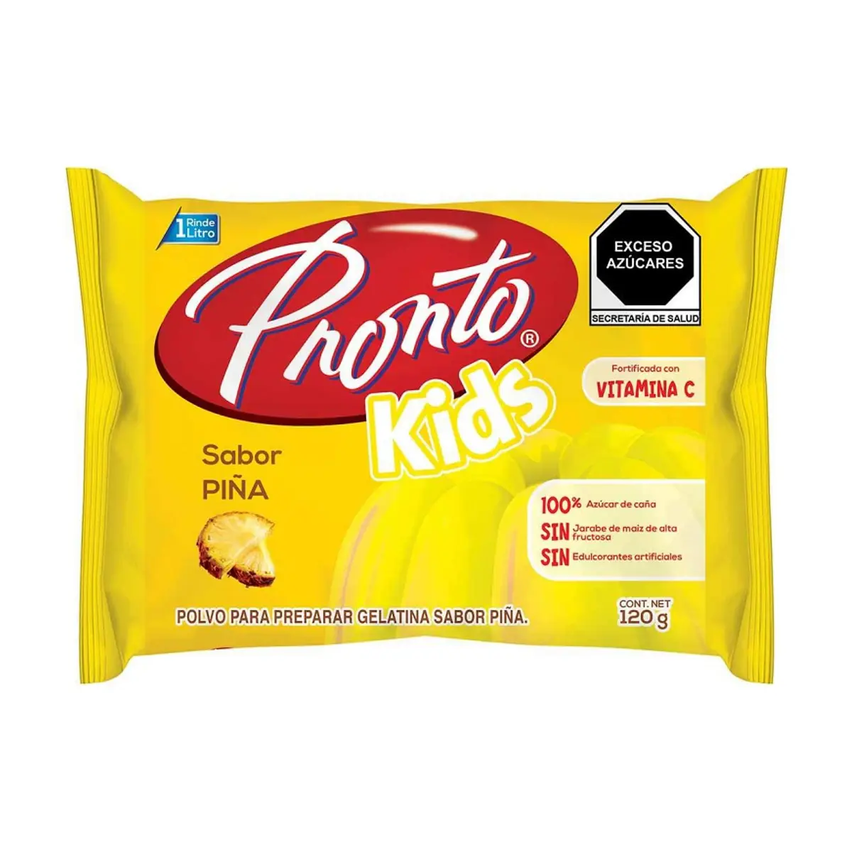 Polvo para preparar gelatina sabor piña Pronto (120 g / 4.23 oz)