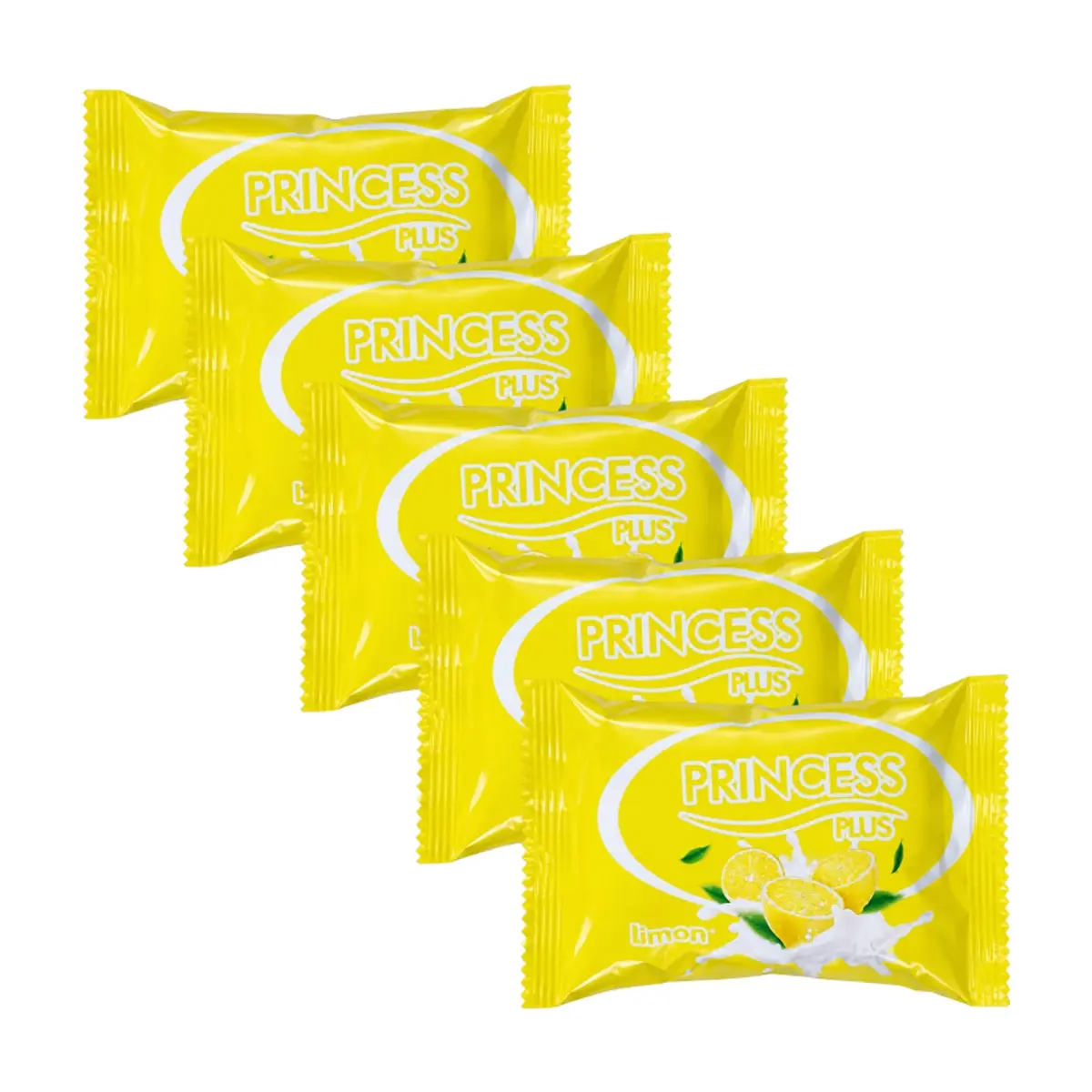 Jabón de tocador aroma a limón Princess Plus (5 x 75 g / 2.64 oz) - Imagen 1