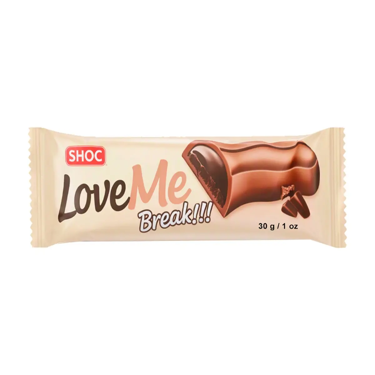 Barra de chocolate con leche, relleno de chocolate oscuro y galletas de cacao Shoc (30g / 1.0 oz) - Miniatura 1