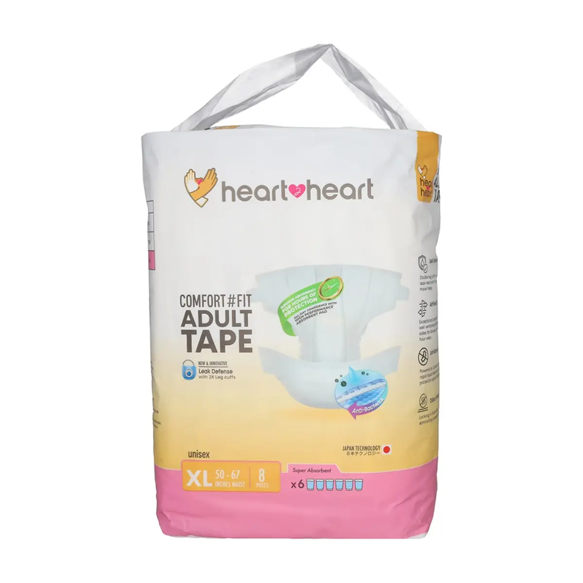 Pañales desechables para adultos talla XL Heart to Heart (8 U)