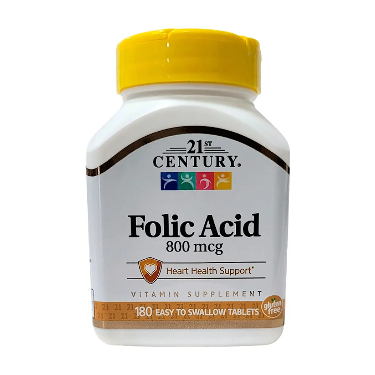Ácido fólico 800 mcg 21st Century (180 tabletas)