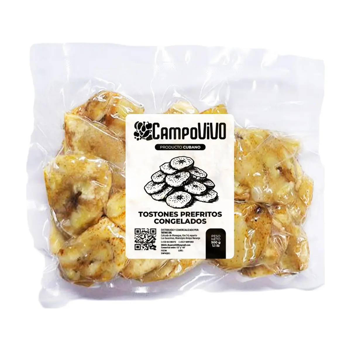 Tostones prefritos congelados Campo Vivo (500 g / 1.1 lb)