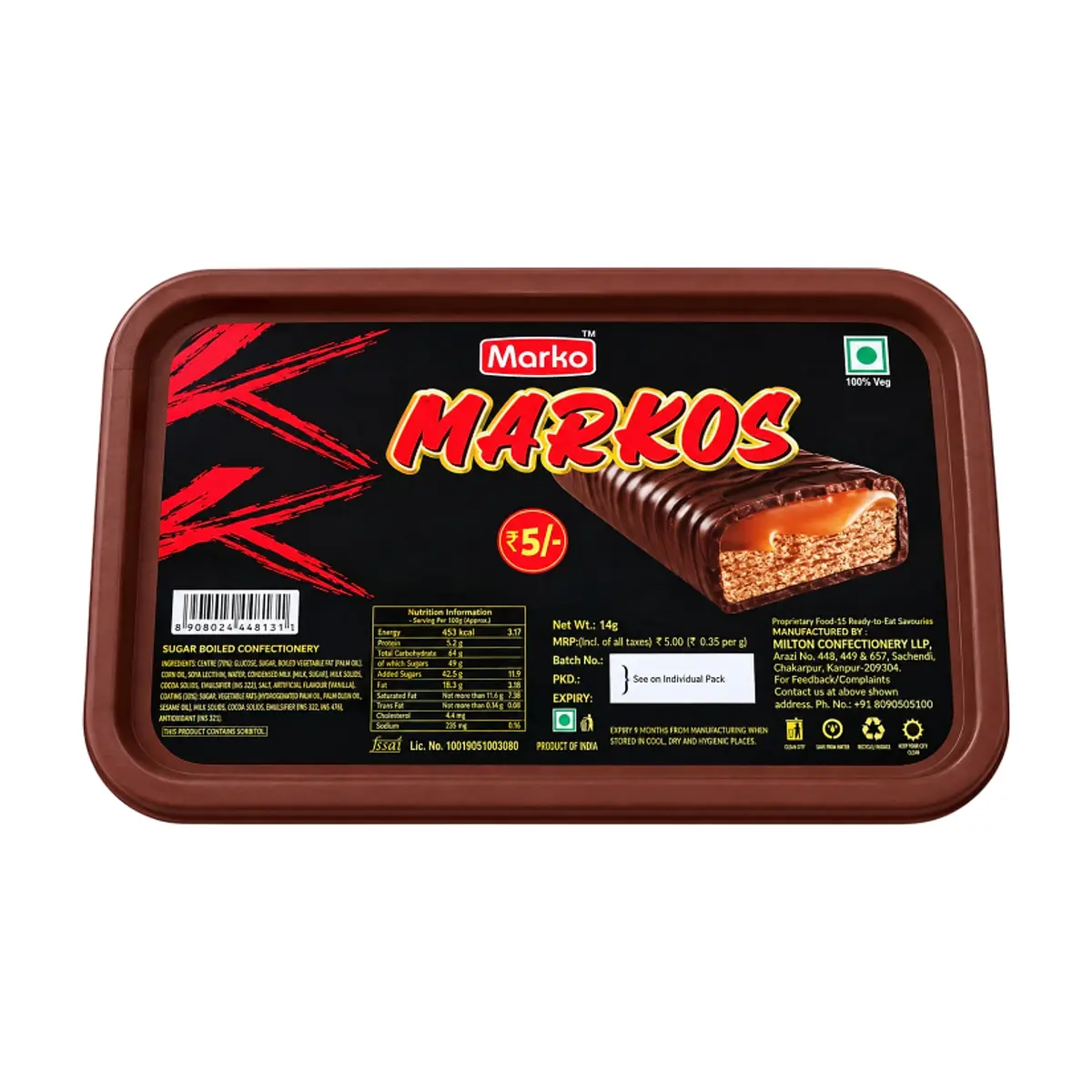 Barras de chocolates rellenos de caramelo Markos Marko (30 x 13 g) - Thumbnail 2