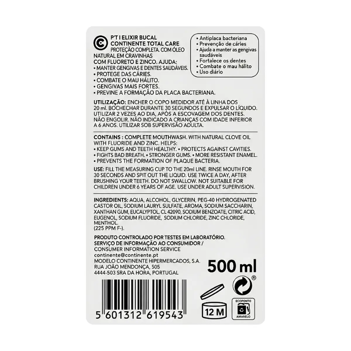Enjuague bucal Total Care Continente (500 ml / 16.91 floz) - Thumbnail 3